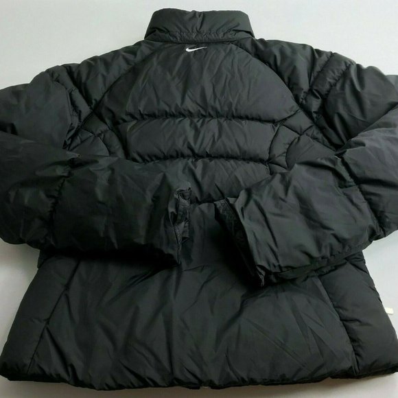 Nike Down Feather Puffy Puffer Coat Jacket, Black, Full Zip Youth 8-10 (Medium) - Picture 12 of 12